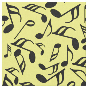 Tissu Notes de musique noire