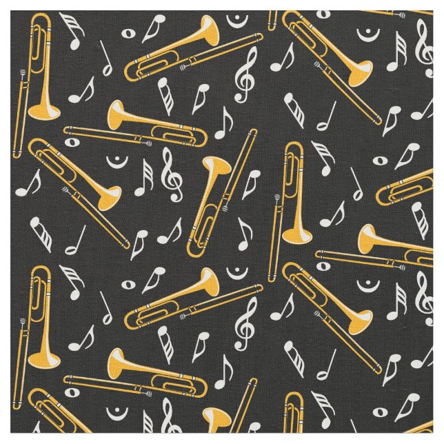 Tissu Notes de musique Trombone (Fermer)