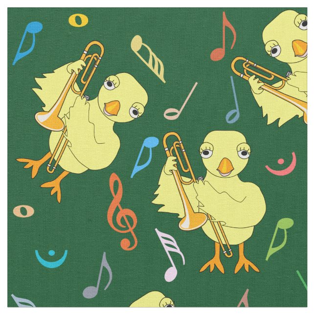 Tissu Notes de musique Trombone Chick (Fermer)