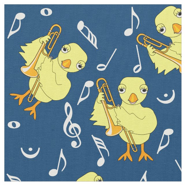 Tissu Notes de musique Trombone Chick (Fermer)