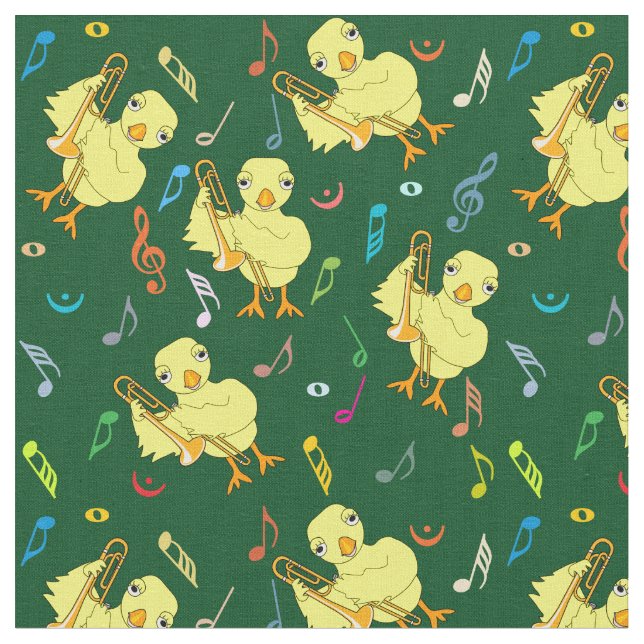Tissu Notes de musique Trombone Chick (Fermer)
