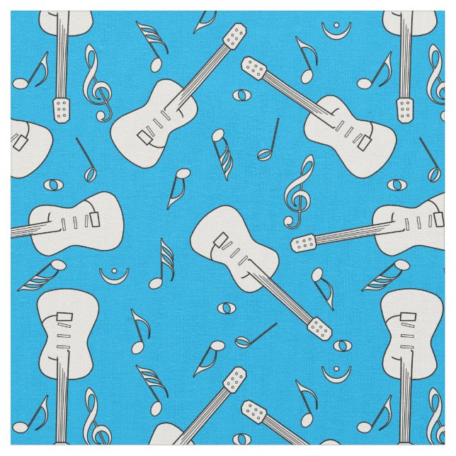 Tissu Notes musicales de Guitare Lines (Fermer)