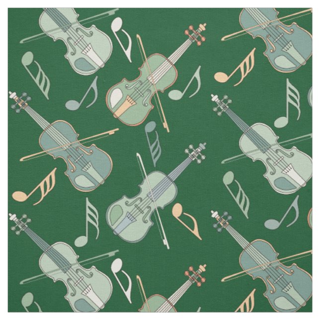 Tissu Notes musicales de violons à la ligne (Échantillon)