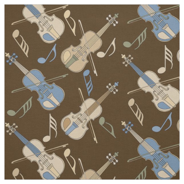 Tissu Notes musicales de violons à la ligne (Échantillon)