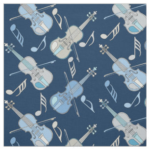 Tissu Notes musicales de violons à la ligne