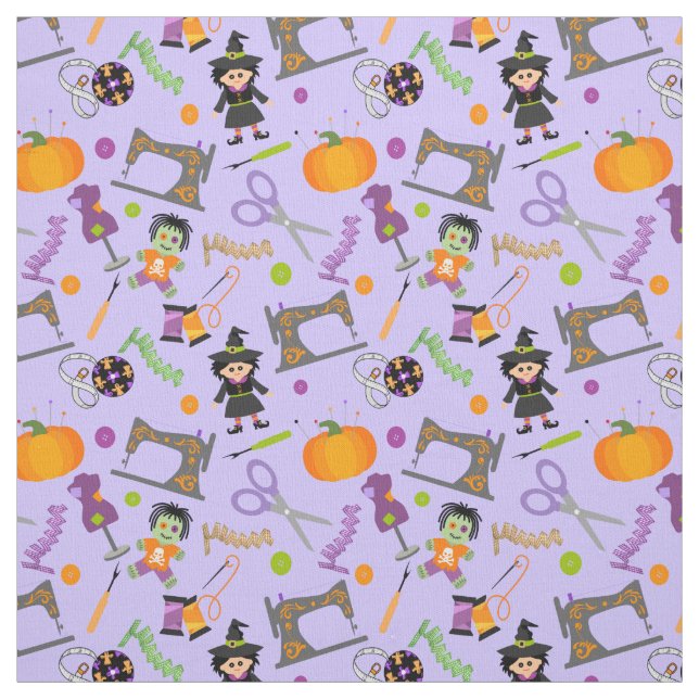 Tissu Notions de couture de la marmite d'Halloween (Échantillon)