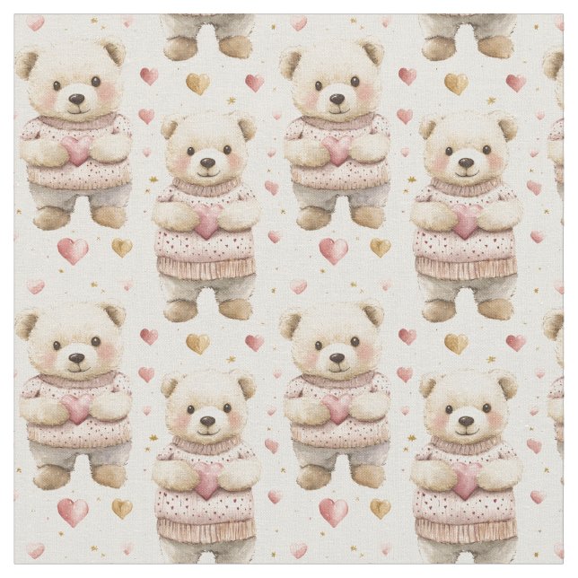 Tissu Nounours & Coeurs (Fermer)