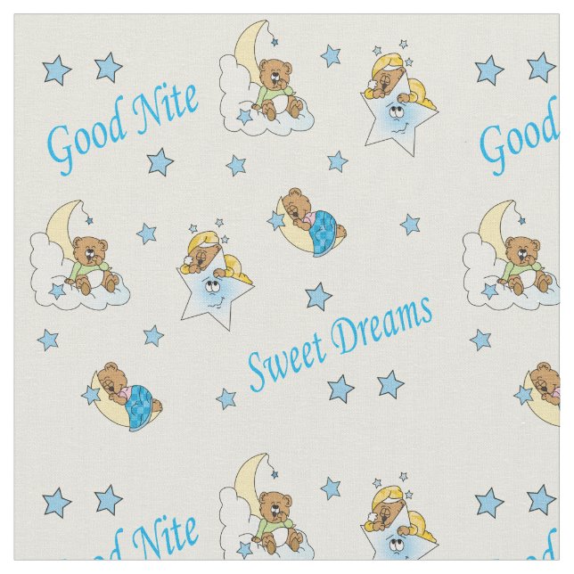 Tissu Nounours de bonne nuit (Fermer)