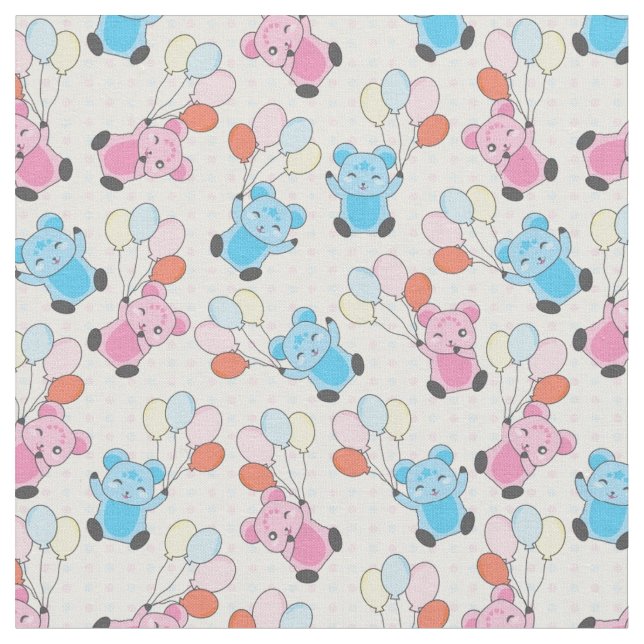 Tissu Nounours et ballons (Fermer)
