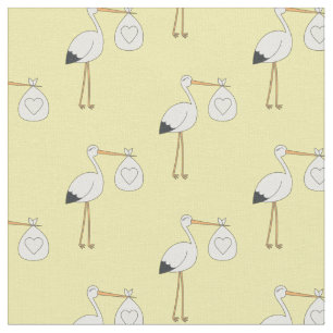 Tissu Nourriture pour bébé cigogne Jaune Sexe neutre
