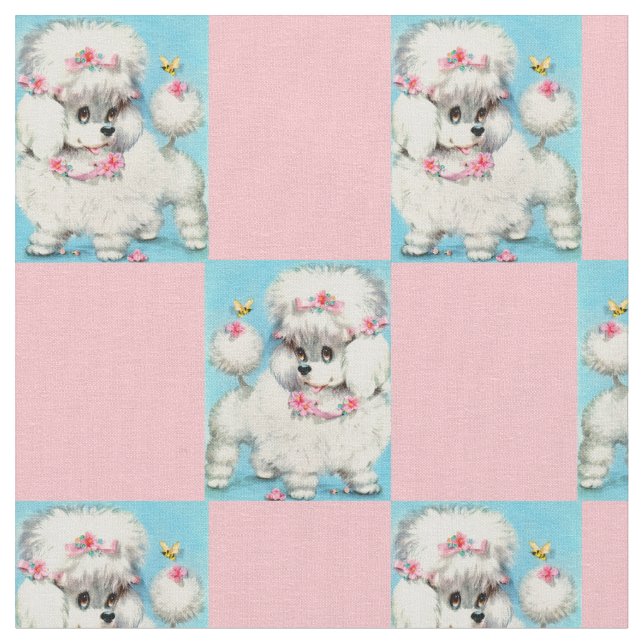 Tissu nouveauté du chiot d'abeille et de caniche imprime (Fermer)