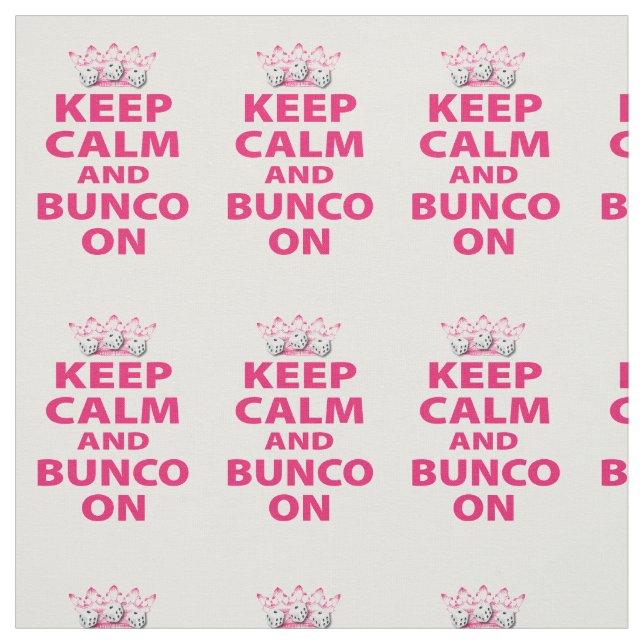 Tissu Nouveauté Funny Bunco Dice Restez calme (Échantillon)