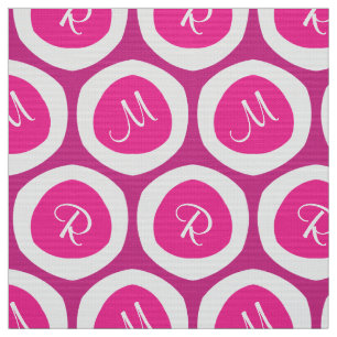 Tissu Nouveauté moderne de rose et blanche de monogramm