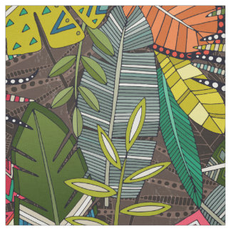 Tissu noyer de boho hojas