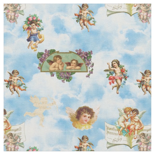 Tissu nuages ange cherubs (Fermer)