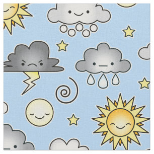 Tissu Nuages Météo Cute Kawaii
