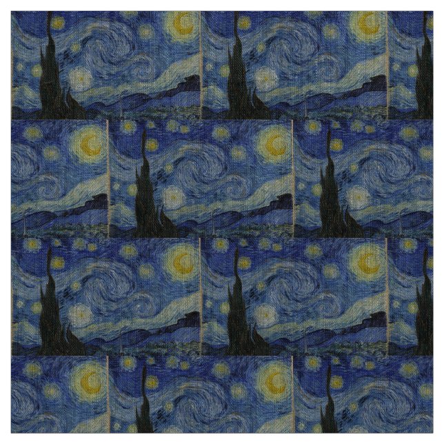 Tissu Nuit étoilée par Vincent Van Gogh (Échantillon)