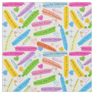 Tissu Nurse Quotes Fabric
