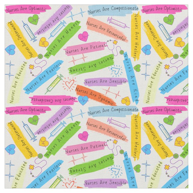 Tissu Nurse Quotes Fabric (Fermer)