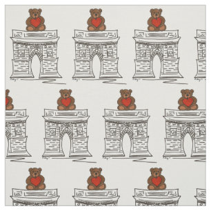 Tissu NYC Washington Carré Teddy Bear Saint-Valentin
