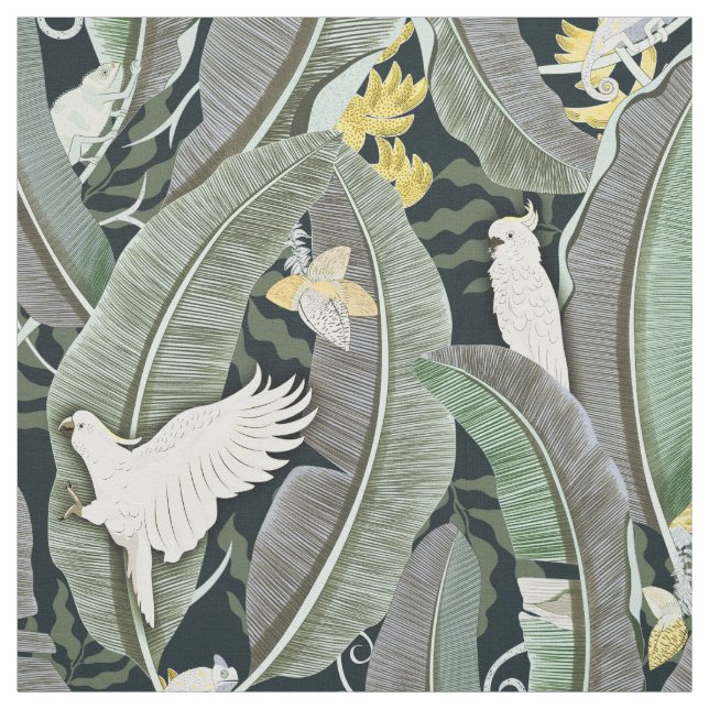 Tissu Oasis de feuille de banane verte chaude (Échantillon)