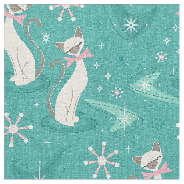 Tissu Objets de collection kitsch - Chats siamois (Fermer)