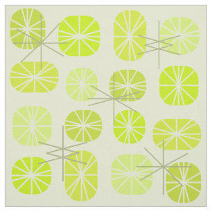 Tissu Oblongs Motifs du Moyen-siècle Chartreuse