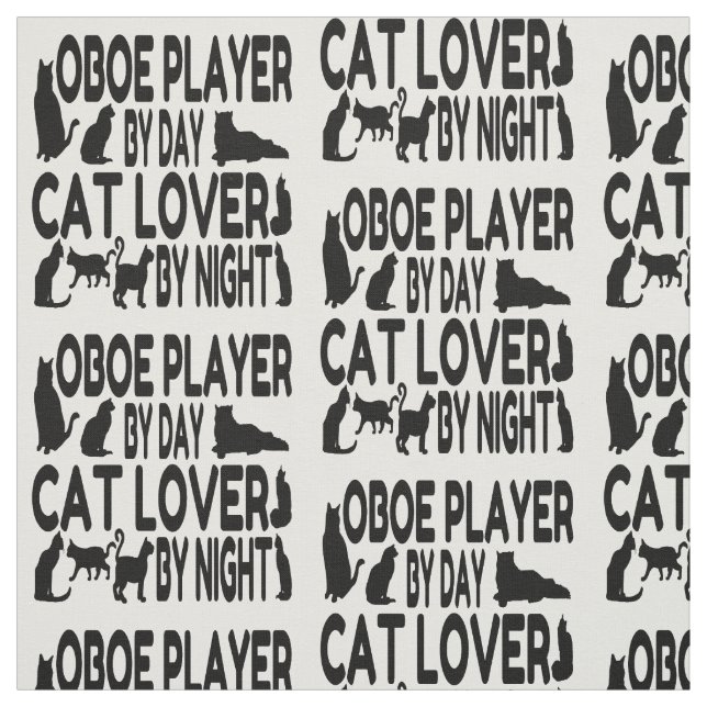 Tissu Oboe Player aime les chats (Échantillon)