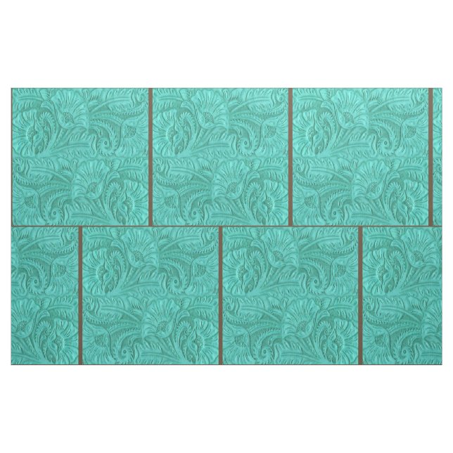 Tissu occidental 9" de cuir de Faux de turquoise (Fat Quarter)