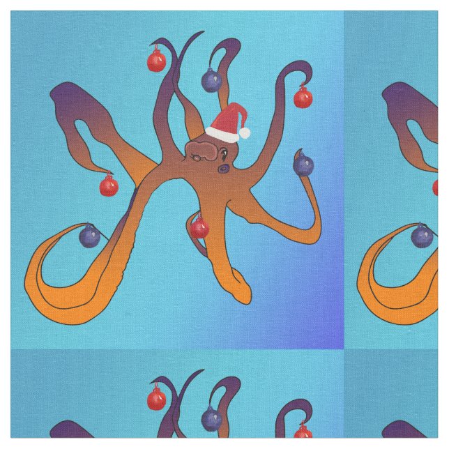 Tissu Octopus Holiday Design (Fermer)