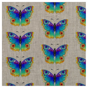 Tissu Oeil de paon arc-en-ciel