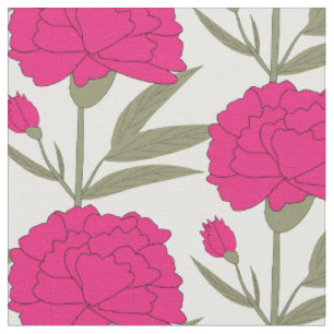 Tissu Oeillets roses
