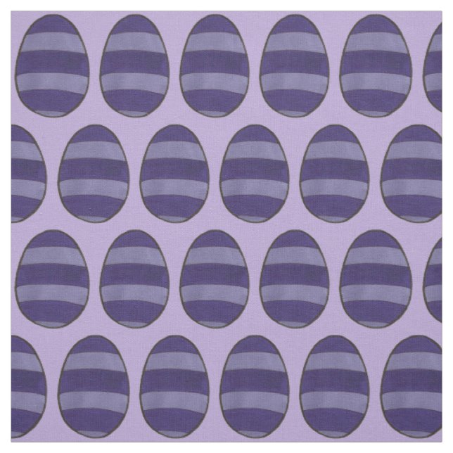 Tissu OEufs de chasse de Pâques peints à rayures violett (Échantillon)