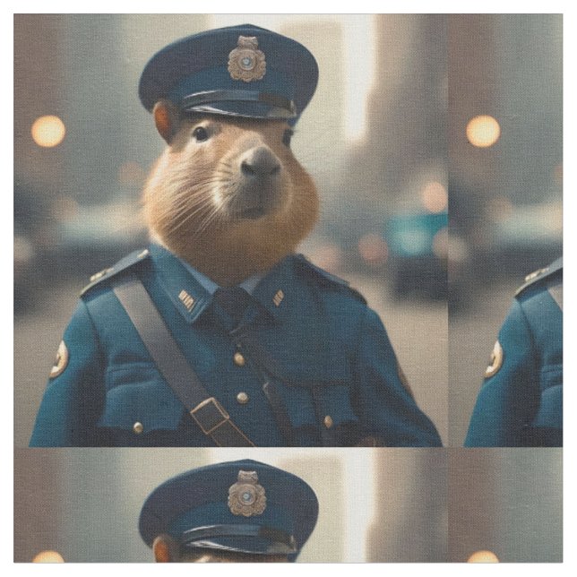 Tissu Officier Capybara : Garder la paix, (Fermer)