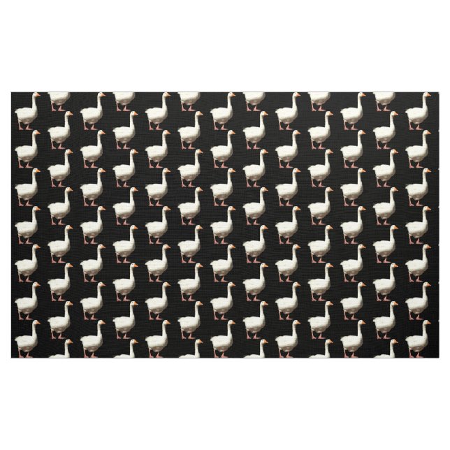 Tissu Oie blanche - Noir (Yard)