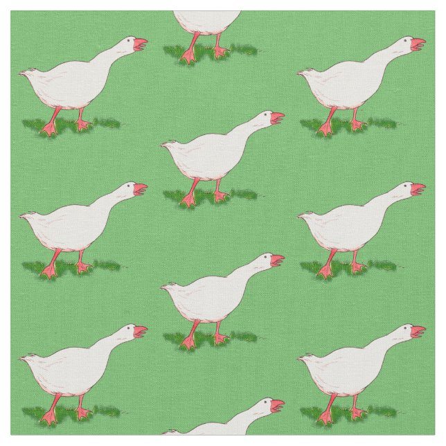 Tissu oie de la ferme blanche (Fermer)