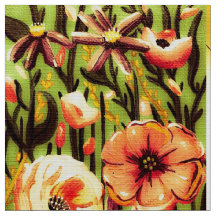 Oiseau à fleurs orange