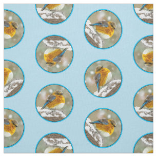 Tissu Oiseau bleu de l'Est dans l'orage de neige Photo o