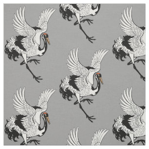 Tissu Oiseau de grue japonais