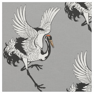 Tissu Oiseau de grue japonais