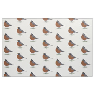 Tissu Oiseau dessiné par Digital rouge de Robin