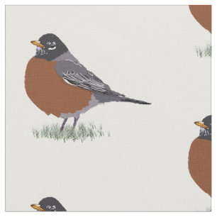Tissu Oiseau dessiné par Digital rouge de Robin