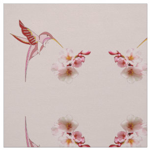 Tissu Oiseau et fleurs de cerisier de ronflement
