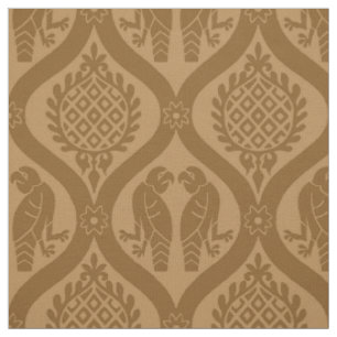 Tissu Oiseau et grenade, Caramel brûlé