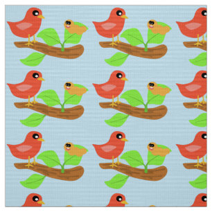 Tissu Oiseau et ver tôt