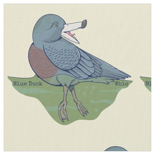 Tissu OISEAU Whio Blue Duck NZ (Fermer)