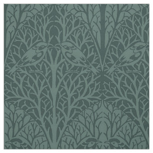 Tissu Oiseaux aux couleurs épaisses, Feuille-Ombre