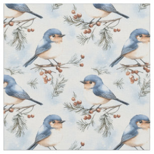Tissu Oiseaux bleus sur Branches