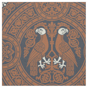 Tissu Oiseaux byzantins Brown à la cannelle
