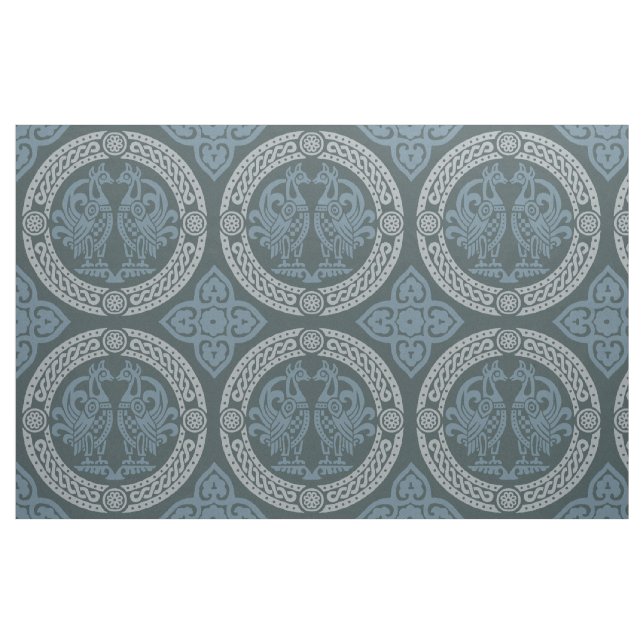 Tissu Oiseaux byzantins, Indigo (Fat Quarter)